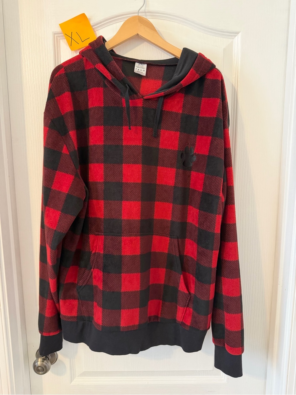 Red & Black Buffalo Plaid Hooded Sweater - Unbranded